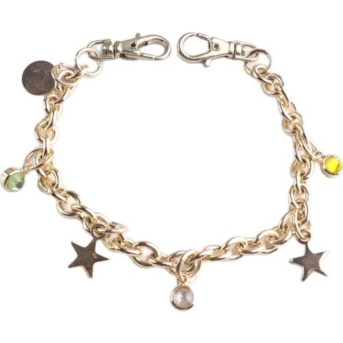 Clothing chain with swivel hook Diamond stars embellishment Belt Simple Waist Chain Hot Male Women Jeans Clothing Accessories