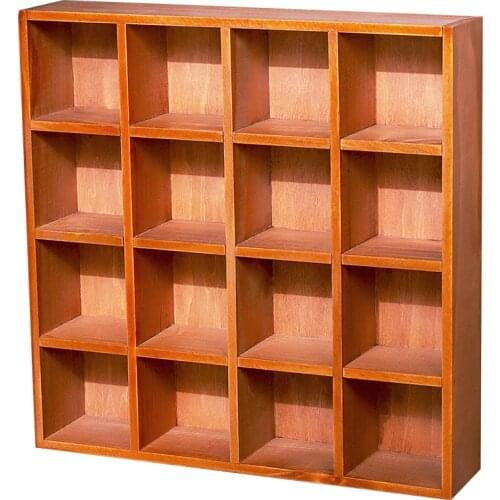 Zakka groceries antique wooden 16 lattice desktop storage box creative home wall crafts storage box