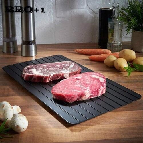 Rapid Thawing Board Rubber Pad Creative Aluminum Fast Defrosting Tray for Freezing Meat Food Kitchen Supplies Tools Plates