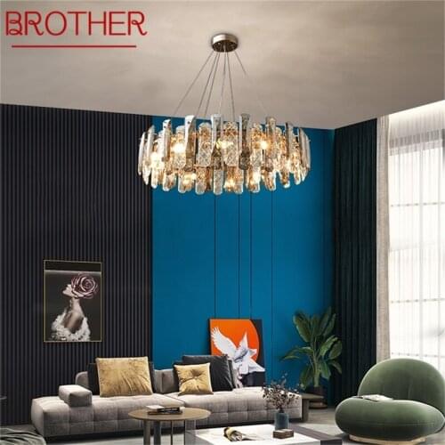 BROTHER Crystal Pendant Light Postmodern Luxury LED Lamp Fixture Decorative For Home Living Room