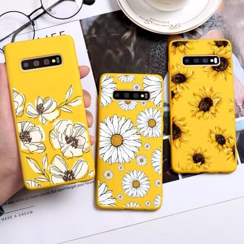 For Samsung Galaxy S20 Ultra A51 A71 A70 A50 S8 S10 S9 Plus S10e A10 A10e A30 A40 A20e Sunflower Daisy Silicone Phone Case Cover