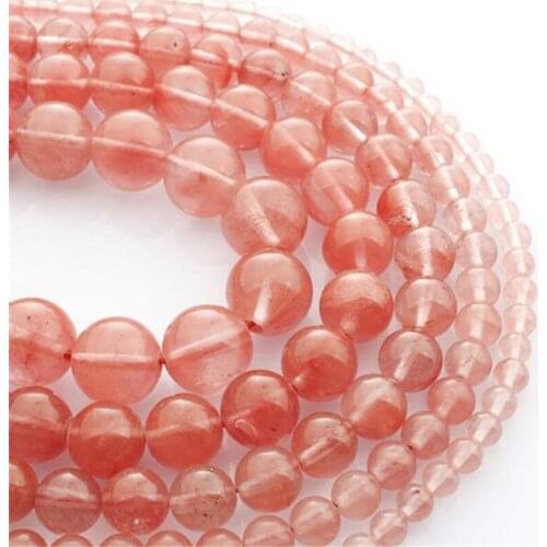 Beautiful Crystal Pink Watermelon Tourmaline Beads Round Stone Spacer Beads DIY Jewelry Bracelet Necklace Making 4 6 8 10 12mm