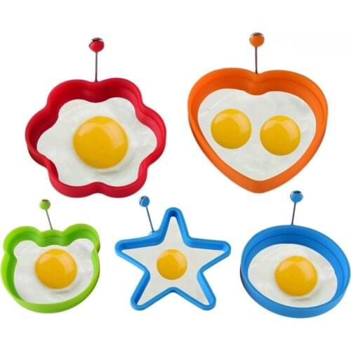 Creative Shaped Silicone Fried Egg Tool Kitchen Pancake Ring Omelette Egg Mould For Cooking Breakfast Frying Pan Oven Eggs Molds
