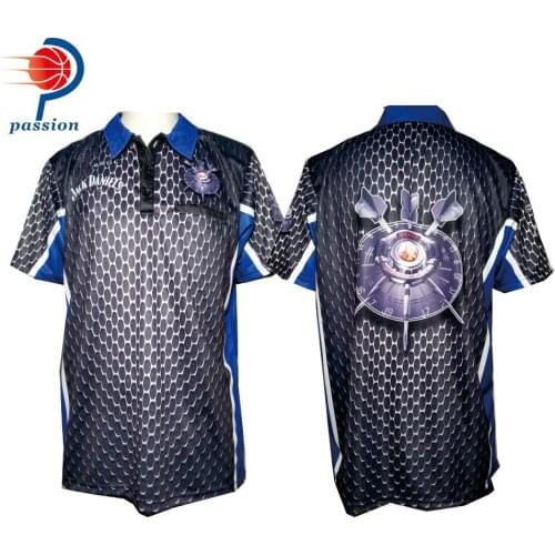 Custom dart short-sleeved shirt sublimated darts team uniforms