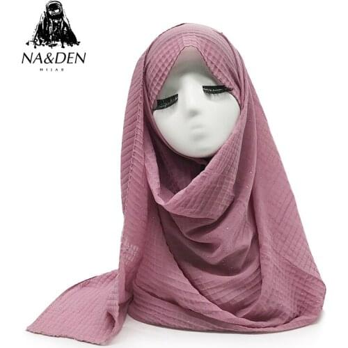 Muslim women hijab Solid viscose scarf Sprinkle gold Crinkled scarves islamic wraps muffler shawl eid bandana 10pcs/lot Hot Sale