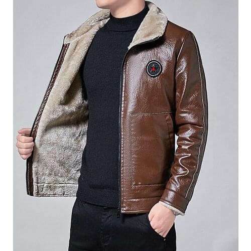 Men Winter New Leather Jackets Autumn and Winter Fur Coat with Fleece Warm Fur Pu Jacket Biker Warm Leather CSL559 4XL