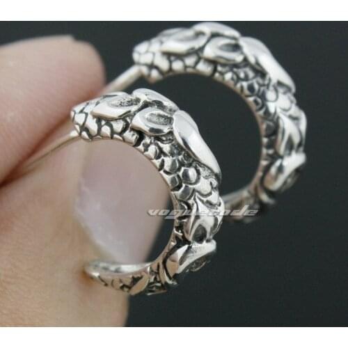 925 Sterling Silver Claw Mens Biker Rocker Earring 8M018