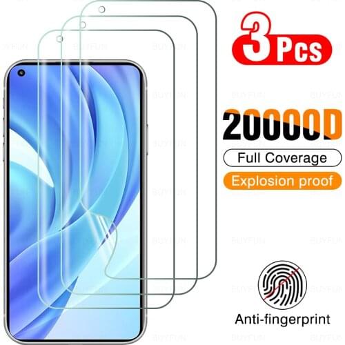 3Pcs Full Cover Soft Hydrogel Film For Xiaomi Mi 11 Lite Protective For XiaoMi11Lite Mi11 6.55" Screen Protection Film Not Glass