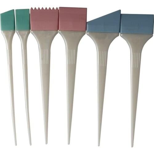6 in 1 Salon Barber Tool Silicone Hair Dye Coloring Brush Hair Styling Professional Hairdressing Hair Coloring Comb Set Kit