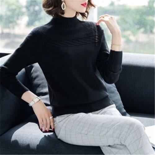 New Turtleneck Sweater Women Jumper 2019 Winter Thick Warm Long Sleeve Knitted Pullover Sweater Female Pink Yellow Blue PZ2235