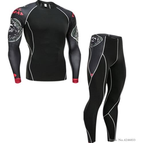 Fitness clothes men sports tights running training compression clothes moisture perspiration stretch clothes thermal underwear
