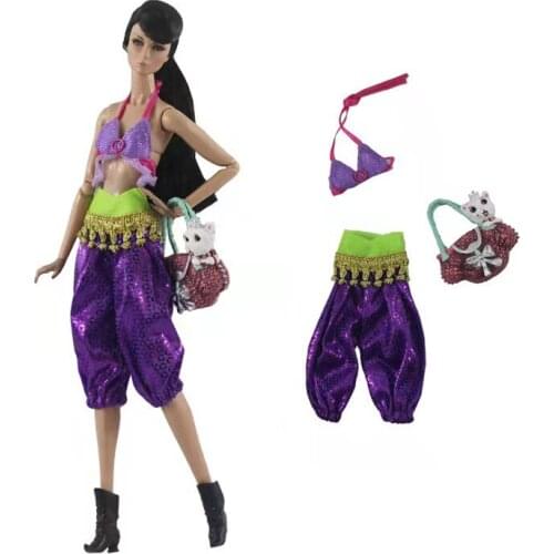 1/6 BJD Clothes Fashion Ladies Bloomers Bra Pet Handbag For Barbie Accessories Doll Outfits Set 11.5" Dolls Playhouse Toys Gifts