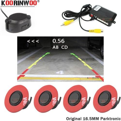 Koorinwoo Original 16.5mm Flat Rotate Parktronic Car Video Parking Sensor Reverse Radars Car Detector Assistance Video System 12