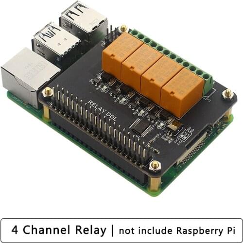 Raspberry Pi 4B/3B+/3B 4 Channel Relay Extension Board 4 Way Control Relay Module for IO Application Smart Home