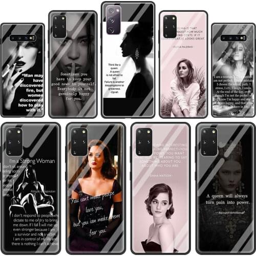 A strong woman Lady Tempered Glass Phone Case for Samsung Galaxy S21 S20 FE S10 Note 10 20 Ultra 5G 9 S9 Plus S10e Cover Coque