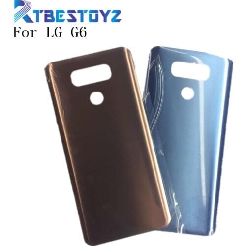 RTBESTOYZ For LG G6 H870 H870DS H871 H872 H873 LS993 Back Battery Cover Door Rear Panel Glass housing With Adhesive Sticker