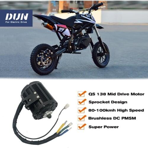 QS Sprocket Type 428 14T 138 3000W 100kph Mid Drive Motor For Electric Motorcycle
