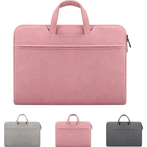 2020 Pu Leather Laptop Bag 14 15.6 13.3 inch Waterproof Notebook Bag Sleeve For Macbook Air Pro 13 15 Computer Briefcase HandBag