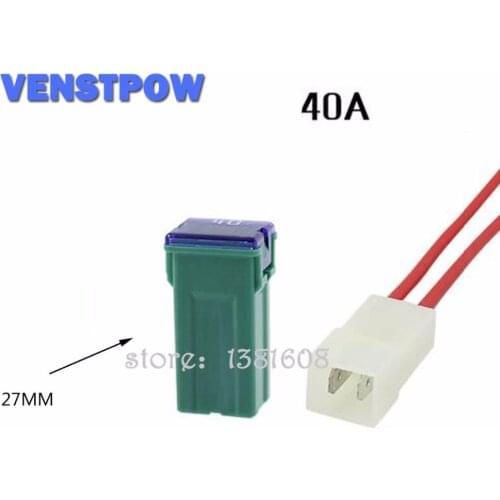 1PC 40A Waterproof Insurance Auto Square Fuse Tube PEC JT for Car Air Conditioning Insurance Fan + 2 Pins Socket