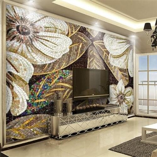 Wellyu Three-dimensional relief golden flower home and rich color carving wall custom large-scale mural wallpaper