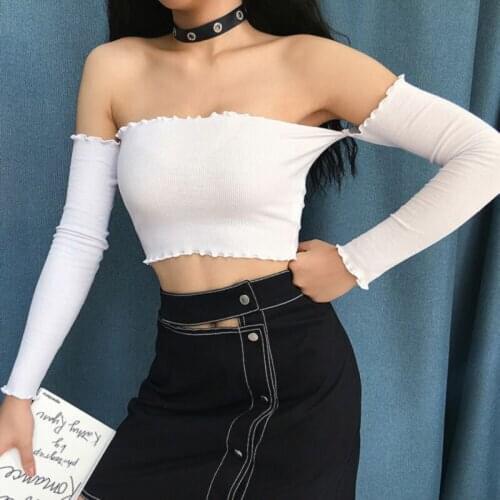 Women Gym Clothes Yoga Crop Top Vest Long Sleeve Blouse T-Shirts Slim Elastic Off Shoulder Tank Tops Yoga Vest femme