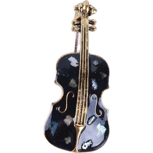 Violin Brooch Elegant Mini Violin Brooch Scarf Shawl Clip Clothes Pin Artist Musician Creative Gift Suit Dress Coat Collar