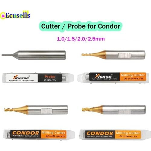 1.0mm 1.5mm 2.0mm 2.5mm milling Cutter Probe for Xhorse CONDOR XC MINI Plus Dolphin XP-005 Dolphin XP-007 Key Cutting Machine