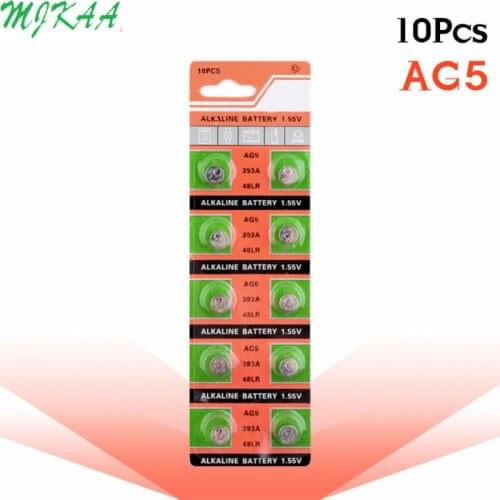 10pcs/pack AG5 LR754 393 Button Batteries SR754 193 Cell Coin Alkaline Battery 1.55V 393A 48LR G5A For Watch Toys Remote
