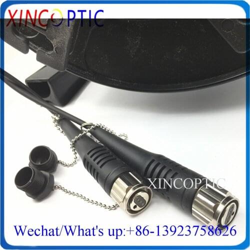 100M 4Cores OM1 OM2 50/62.5/125 ODC Male(Round) to ODC 4Fiber Armored Optic TPU LSZH Patch Cord Cable with PCD235 Reel/Drum/Roll