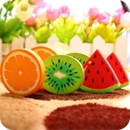 18pc/ lot Fruit Design Smell Cute Student Eraser Rubber Children Eraser Office & School Supplies