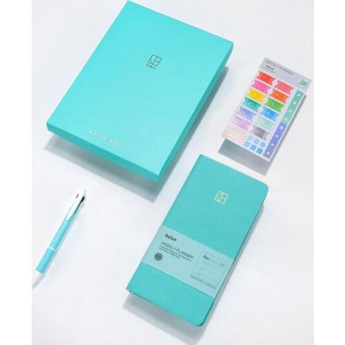 2021 Undated Pink Weekly Planner Notebook Set 88 Sheets 19.1*9.8cm DIY Plan Book Gift