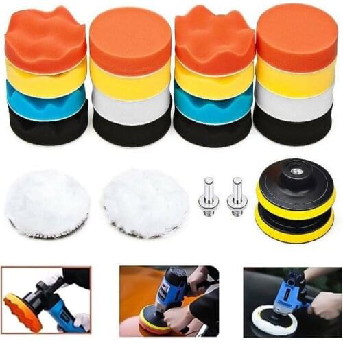 22 Pcs/set Waffle Buffer Polishing Pad Set for Car Polisher