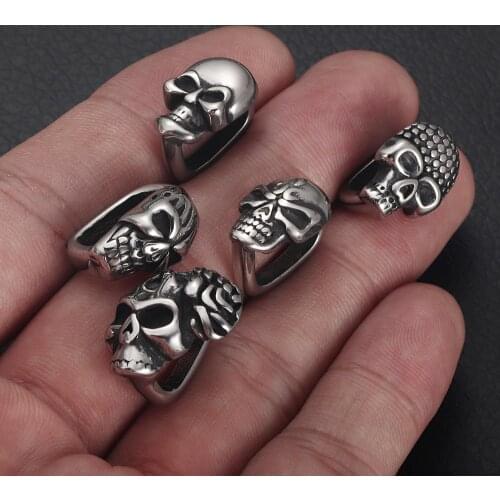 4pcs Stainless Steel 12.2x6.5mm Large Hole Spacer Beads DIY Paracord Knife Lanyard Charms Jewelry Accessories Bracelet Making