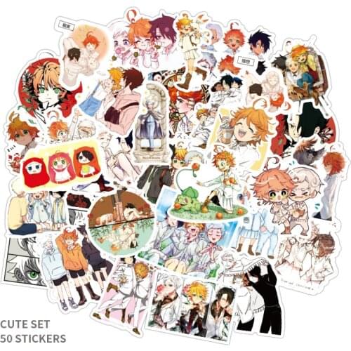 50PCS The Promised Neverland Stickers For Suitcase Skateboard Laptop Luggage Fridge Phone Car Styling DIY Decal Sticker