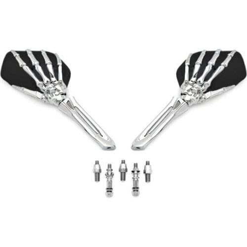 Brand NEW Black/Chrome Custom Motorcycle Skeleton Bone Mirrors For Suzuki Savage LS 650