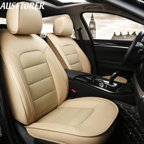 AUSFTORER Custom Fit Genuine Leather Seat Cover for Infiniti QX60 Seat Covers 2014-2019 Accessories 7 Seats Complete Car Cushion