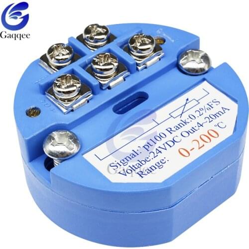 RTD PT100 Temperature Sensor Transmitter DC 24V 0-200 Degree Range Temperature Sensors