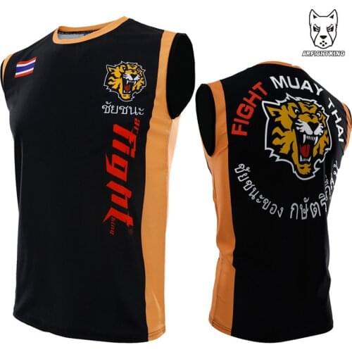Tiger Rashguard Mma Muay Thai T Shirt Men Sport Jersey Anime Printed Sleeveless Compression Tights Boxing Shirt Muay thai Jersey