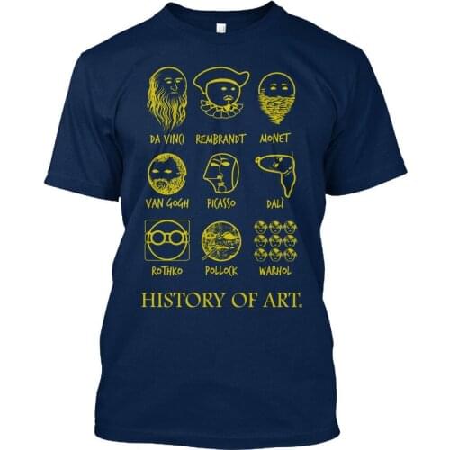 New Graphic Letter T-Shirt Men Casual Cotton History Of Art Exclusive - Da Vinci Rembrandt Monet Van Gogh Stylisches T-Shirt