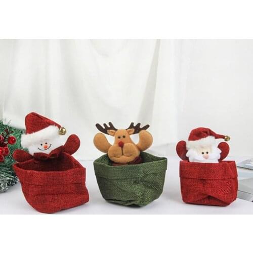 Hot Sale Christmas Candy Storage Basket Gifts Santa Claus Candy bag Candy boots Container Xmas Home Party Table Decoration 2021
