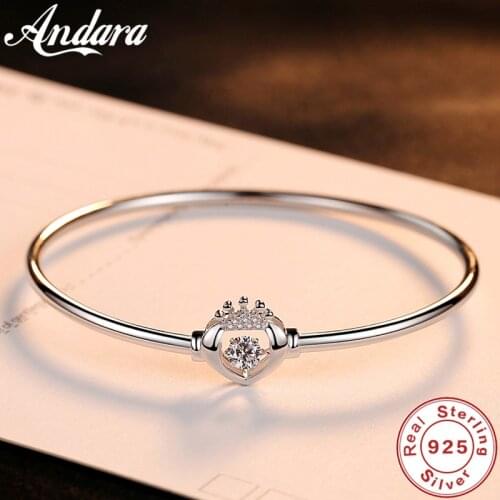 Fine Jewelry S925 Sterling Silver Bracelet Heart Eye AAA Zircon Crystal Bracelet For Women Fine Jewelry