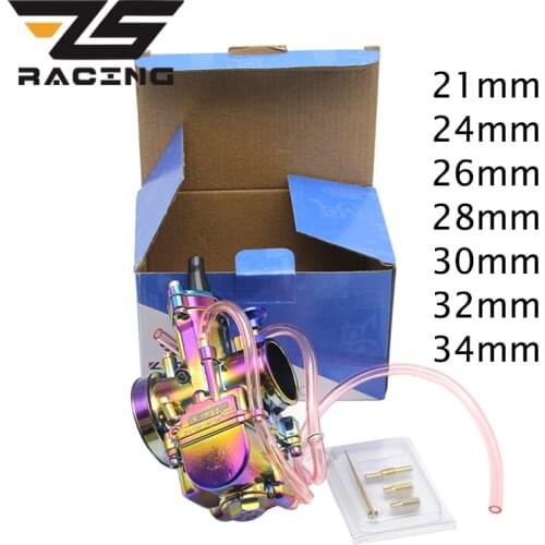 ZS Racing Colorful 21 24 26 28 30 32 34mm PWK Keihin Carb Motorcycle Carburetor With Power Jet Racing Moto 90cc-250cc