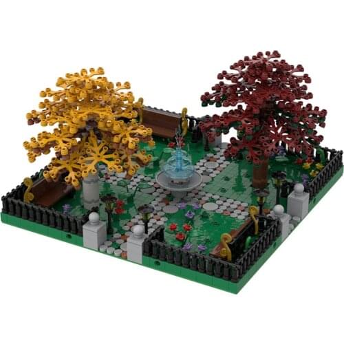 MOC Classic Travel Rest Garden Building Blocks Modular Holiday Scenery Tree Park Bricks DIY Architecture Game Toys For Children