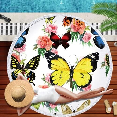 Beautiful butterfly large beach towels miraculous For home beach towel Beach mat Bath towel spa Large beach towel Beach cover up