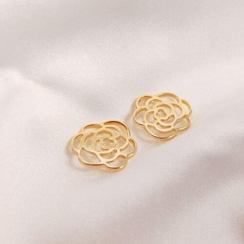 Copper Hollow Roses Charms Pendants DIY Jewelry Making Findings Jewellery Fitting Accessories