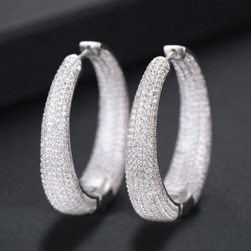 Missvikki New Design Hot 2019 Women Summer Holiday Party Occasion Hoop Earrings Top Shiny Cubic Zirconia Best Fashion Jewelry