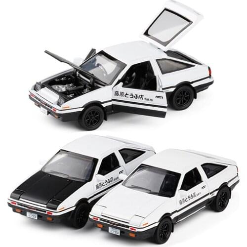 1:32 Scale High Simulation AE86 Model Sport Car Diecast Vehicle Toys Light & Sound Function Metal Auto Kids Toy Cars V037
