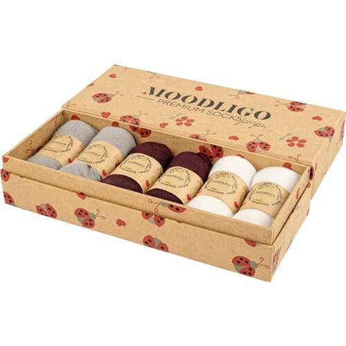 Moodligo Premium 6'lı Bamboo Booties Women 'S Socks-2 Gray 2 Burgundy 2 White
