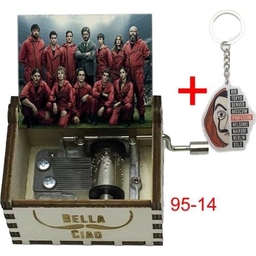 2020 latest design La Casa De Papel bella ciao Music Box Theme Music Wooden Hand friends fans students Gifts Birthday Gift