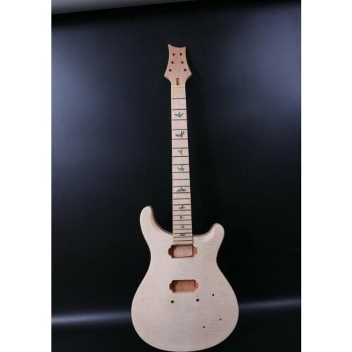 1set Guitar Kit Guitar Neck 22 fret Guitar Body Maple Mahogany Bird Inlay DIY